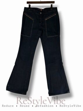 7 FOR ALL MANKIND Women’s Size 31 Denim Jeans Mid Rise Trouser Style Flare Fit